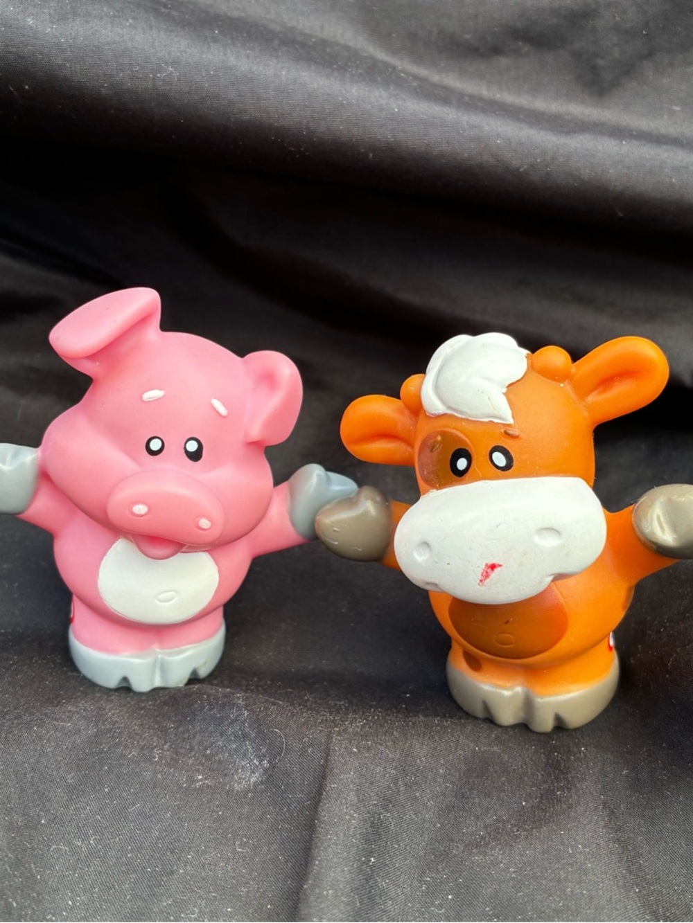 5/$20 Little Tikes Chunky Standing Farm Figures Lot of‎ 2 Cow Pig VTG AS IS HTF